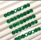 Colombian Green Emerald Round 7 Mm Natural Loose Certified Gemstones Lot 15 Pcs