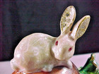 Enamel   Jeweled Hinged Trinket Box Bunny Rabbit On A Carrot
