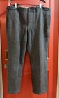 Vtg 40s Malone Ny Gray Woolen Plaid Outdoors Hunting Pants W  Donut Buttons Xl