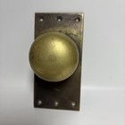 Round Vintage Brass Door Knob And Plate Salvaged Reclaimed Decor