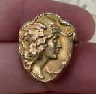 Antique French Art Nouveau Brooch Signed Becker Winged Helmet Minerva C1910