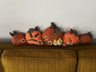 Handmade Decorative Felt Pumpkin Patch Pillow 