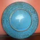 Antique Meiji Era Japanese Cloisonne Charger Plate Cranes - 12   