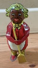 Antique Vintage Lindstrom Sweeping Woman Tin Litho Wind Up Toy 8    Tall As-is