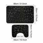 2pc Set U Shape Bathroom Non-slip Pedestal Rug bath Mat Shower Carpet Toilet Rug