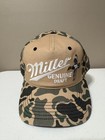 Miller Genuine Draft Camo Beer Hat Men   s Duck Embroidered Logo One Size Fit New