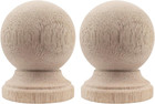 Unfinished Solid Wood Finials - Pack Of 2  Newel Post Caps For Stairs  Bedpos   