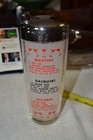Vintage Mid Century Martini Bar Cocktail Shaker   Great Graphics   Recipes