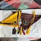 Vintage Bsa Lot Webelos Pins And Cub Scouts Neckerchief W slide Bead Emblem Cord