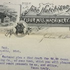 Letterhead John Hutchinson Flour Mill Machinery Mfr Jackson Michigan 1891 Rare