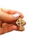14k Gold  Solid Celtic Knot Irish  Cross Medium Size