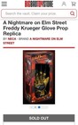 Neca A Nightmare On Elm Street Freddy Krueger Glove Prop Replica