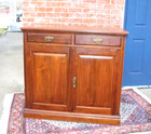 French Antique Edwardian Mahogany Server Sideboard Cabinet With Drawers