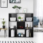 9 Cube Storage Organizer Wooden Bookshelf Display W 5 Removable Back Panel Black