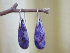 Purple Sea Sediment Jasper Earrings  Teardrop Earrings Natural Stone