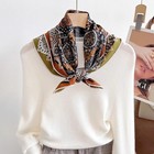 70  Cashmere 30  Silk Shawl Scarf Flower Print Neckerchief Bandana Wrap 65x65cm