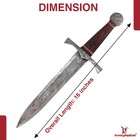 Damascus Steel Arming Dagger Full Tang Short Sword Sheesham Wood Brass W  Sheath