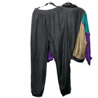 Vtg Swell Colorblock Silk Tracksuit 80s 90s jacket And Matching Pants Size Large