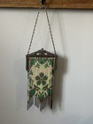 Antique Mesh Purse Chain Handle Enamel Floral Design Art Nouveau Style Bag