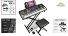 61 Key Compact Piano With Digital Display  Bench  Pedal   Sheet Music Stand