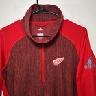 Detroit Red Wings Adidas 1 4 Zip Pullover Womens Size Large Climalite Jacket