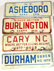 8 Vtg North Carolina nc License Plates city Toppers Raleigh asheboro cary mebane