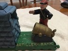 Vintage Cast Iron  artillery Bank  Mechanical Coin Bank