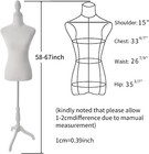 Female Mannequin Torso Dress Form With Wooden Tripod Stand 58 -67  Adjustable     