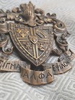 Vtg Antique Brass Fraternity Crest Plaque Sigma Alpha Epsilon College Fraternity
