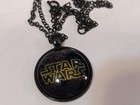 Star Wars Logo Classic Pendant Necklace Black 24   Adjustable Chain Vader Yoda