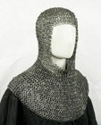 Flat Riveted Chain Mail Coif Mild Steel Chainmail Hood Reenactment Armor Larp
