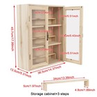 6-tier Display Shelves Unit Cabinet Adjustable W  Doors Toys Dolls Display Shelf