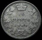 1886 Silver Canada 10 Cents Queen Victoria Coin Fine Condition