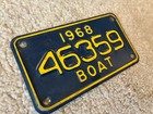 Vintage Nautical Boat License Plate Tag Restoration 68 46359 Chris Craft Emblem
