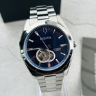 Bulova 96a275 Surveyor Men s Blue Dial Stainless Steel Strap Automatic Watch