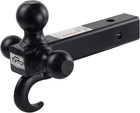Trailer Hitch Ball Mount With Hook Black  2 Inch Receiver  3 Ball Towing