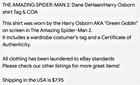 The Amazing Spider-man 2  Dane Dehaan harry Osborn Shirt Tag   Coa