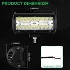 10x Quad Row 7inch Led Work Light Bar Flood Fog Offroad Driving 4wd Truck Atv 6 