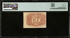 1863 Second Issue 50 Cents Fractional Currency Note Fr  1318 Civil War Pmg Unc62