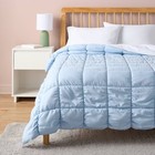 Twin twin Extra Long Box Stitch Puffer Comforter Light Blue - Room Essentials