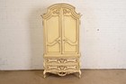 Romweber French Rococo Louis Xv Cream Lacquered Armoire Dresser  Circa 1960s