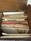 Vntg George Gsell Wood File 2 Card Boxes Recipe Index W  Old Recipes Antique