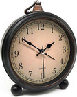 Vintage Retro Analog Alarm Clock  4 Inch Super Silent Non Ticking Small Clock   