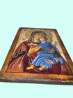 Hand-painted Virgin Mary And Child Wooden Plaque Religious Icon