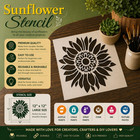 12x12 Inch Boho Sunflower Stencil For Painting On Wood  Canvas  Paper  Fabric