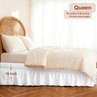 Queen Bed Skirt With Elastic Strap  Ruffle Bed Skirting With 16 Inch Drop 