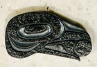 Vintage Northwest Coast Haida Argillite Raven   Moon Pendant By Yeltatzie