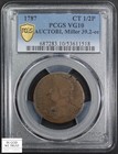 1787 Auctobi Miller 39 2-ee Connecticut Colonial Copper 1 2p Pcgs Vg 10  pop  1 