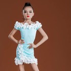 Girls Kids Ruffles Ballroom Latin Costume Dancewear Set Cha-cha Tango Children