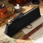 2-pcs Retro Leather Pencil Bag Simple Stationery Hoder Zipper Pen Case Storage